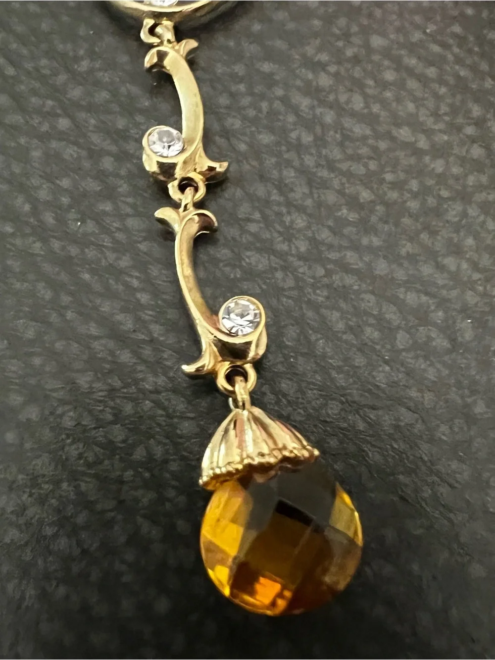 Avon Gold-Tone Accent with Faux Citrine Detail